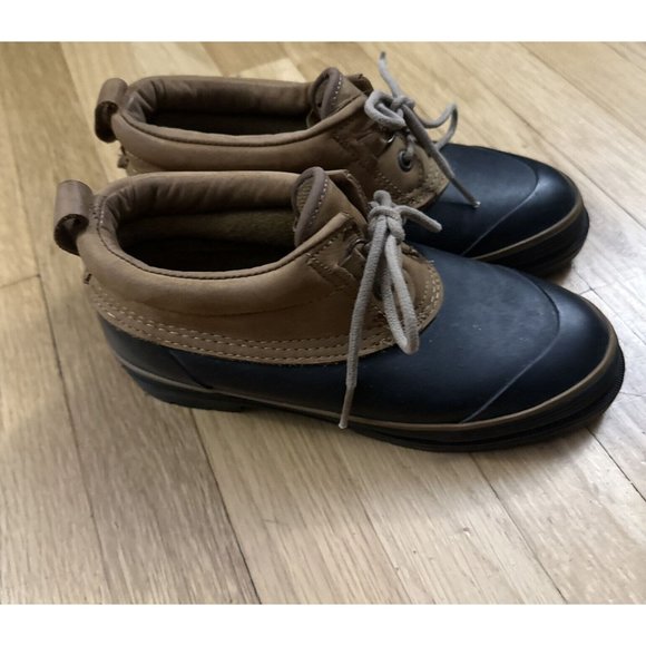 Lands End Size 6 Womens Leather & Rubber Thinsulate Lace Up Duck Boots Steel - Picture 2 of 16